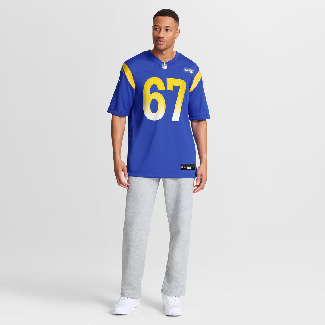 Los Angeles Rams Justin Dedich Royal Game Jersey product image 7, provided for visual reference and product detail review