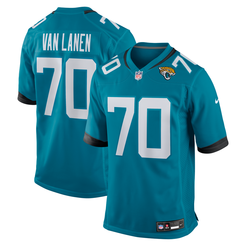 Jacksonville Jaguars Cole Van Lanen Teal Game Player Jersey product image 1, provided for visual reference and product