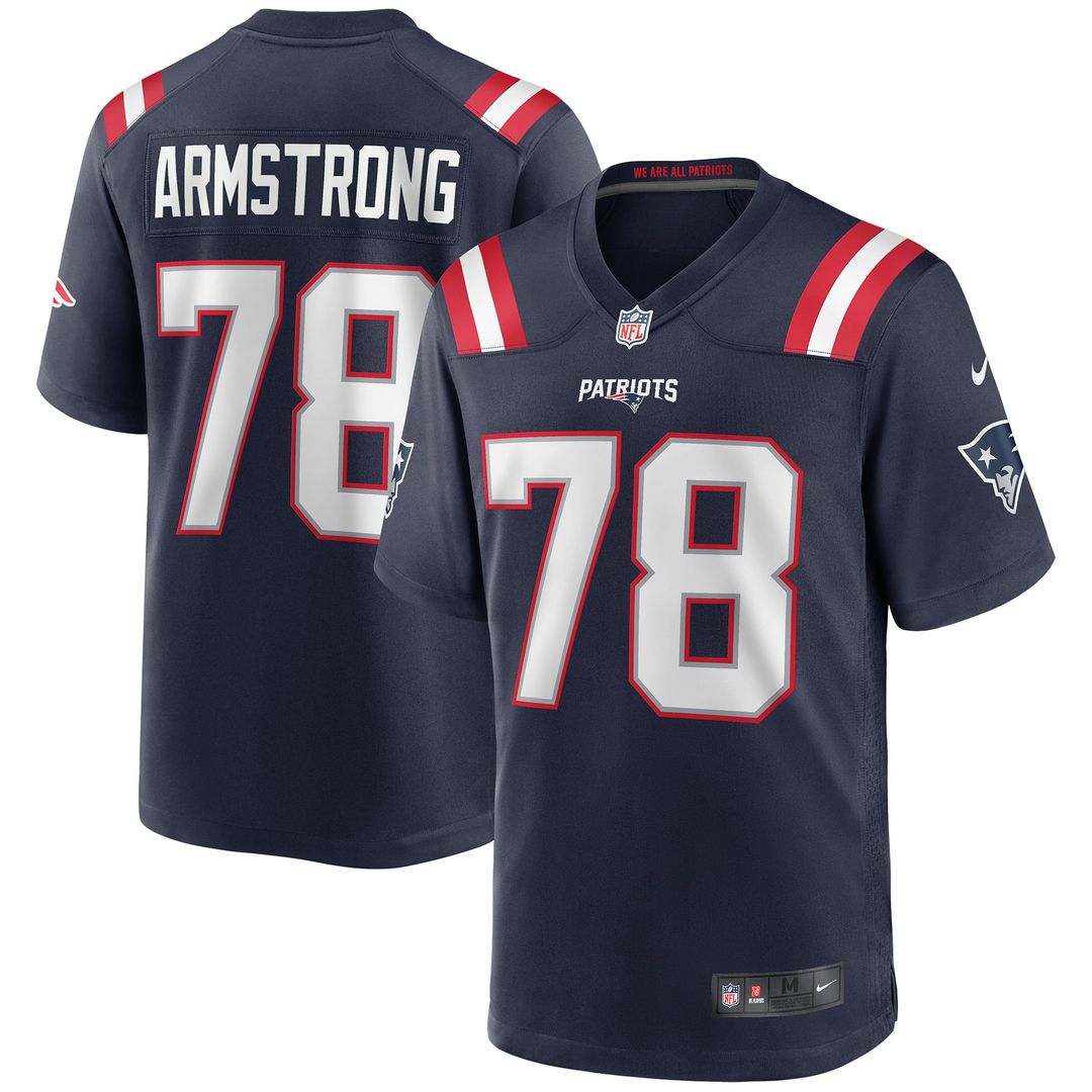 New England Patriots Bruce Armstrong Navy Game Retired Player Jersey product image 1, provided for visual reference and