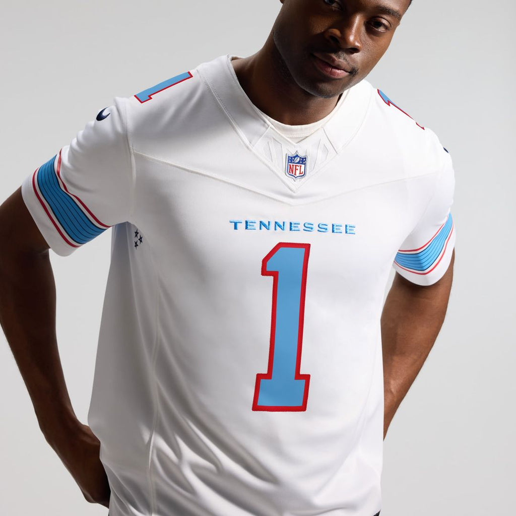 Tennessee Titans Cameron Ward Light Blue Team Vapor F.U.S.E. Stitched Limited Jersey product image 35, provided for visual