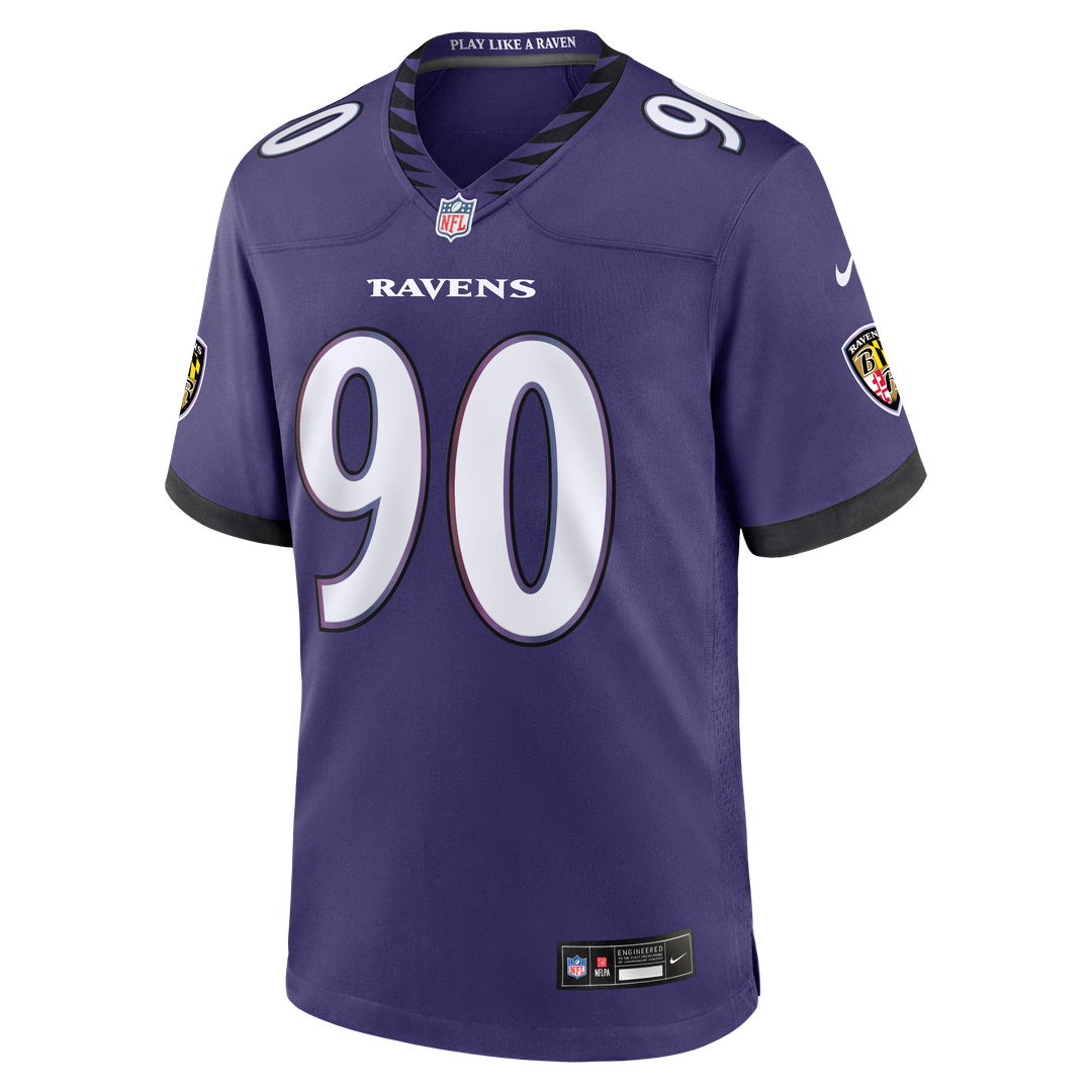 Baltimore Ravens Aeneas Peebles Purple Team Game Jersey product image 2, provided for visual reference and product detail
