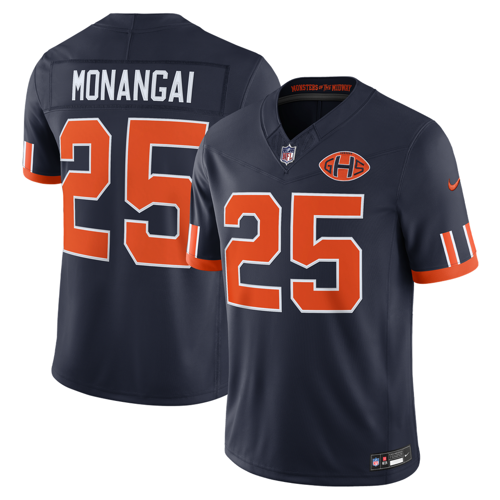 Chicago Bears Kyle Monangai Navy 2026 Rivalries Collection Stitched Limited Jersey product image 1, provided for visual