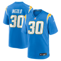Los Angeles Chargers Alec Ingold Powder Blue Team Game Jersey product image 1, provided for visual reference and product