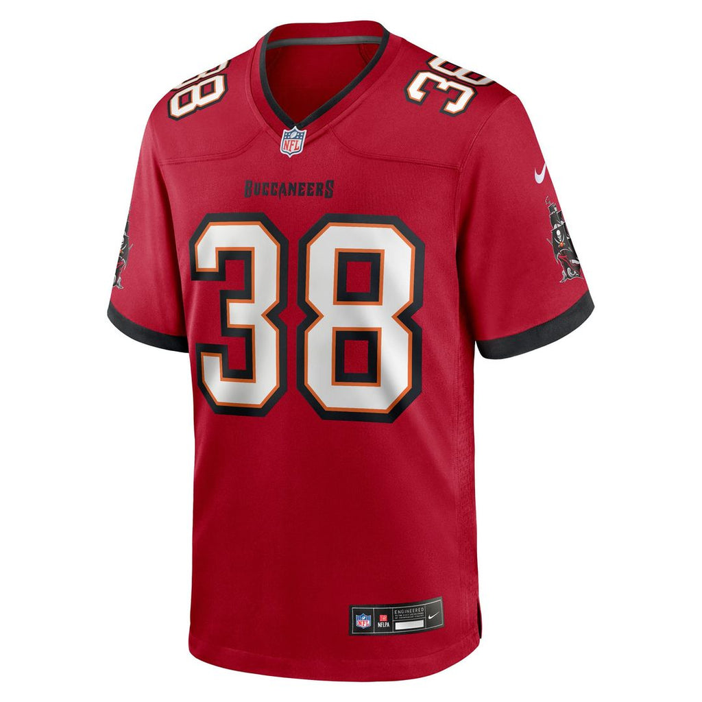 Tampa Bay Buccaneers Rashad Wisdom Red Team Game Jersey product image 2, provided for visual reference and product detail