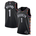 Brooklyn Nets 2025/26 City Edition Swingman Basketball Jersey - Black - Ziaire Williams - Unisex product image 1, provided