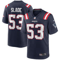 New England Patriots Chris Slade Navy Game Retired Player Jersey product image 1, provided for visual reference and product