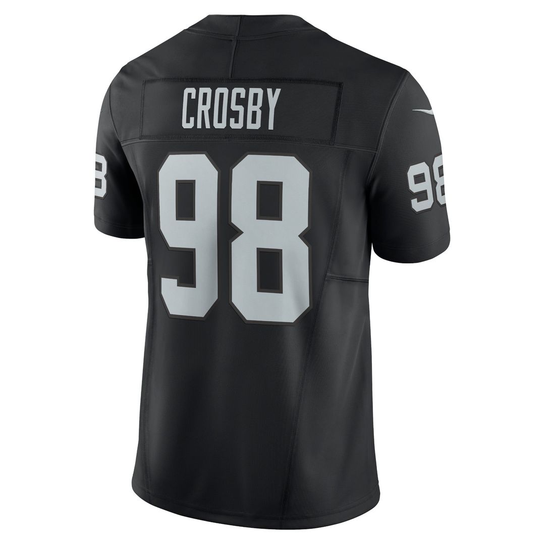 Las Vegas Raiders Maxx Crosby Black Vapor F.U.S.E. Limited Jersey product image 3, provided for visual reference and product