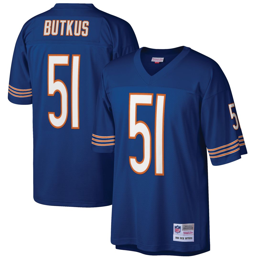 Chicago Bears Dick Butkus Navy Retired Player Legacy Replica Jersey product image 1, provided for visual reference and
