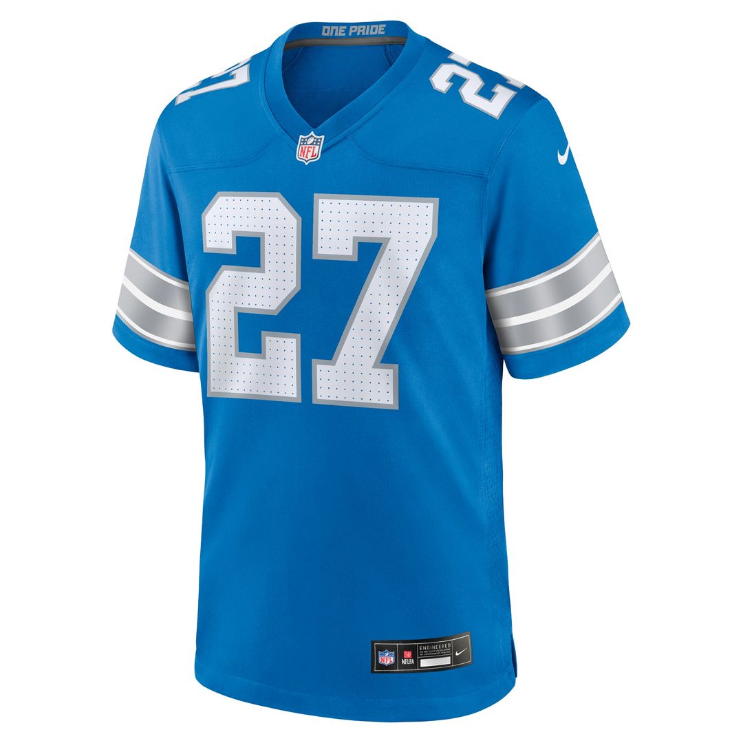 Detroit Lions Arthur Maulet Blue Team Game Jersey product image 2, provided for visual reference and product detail review