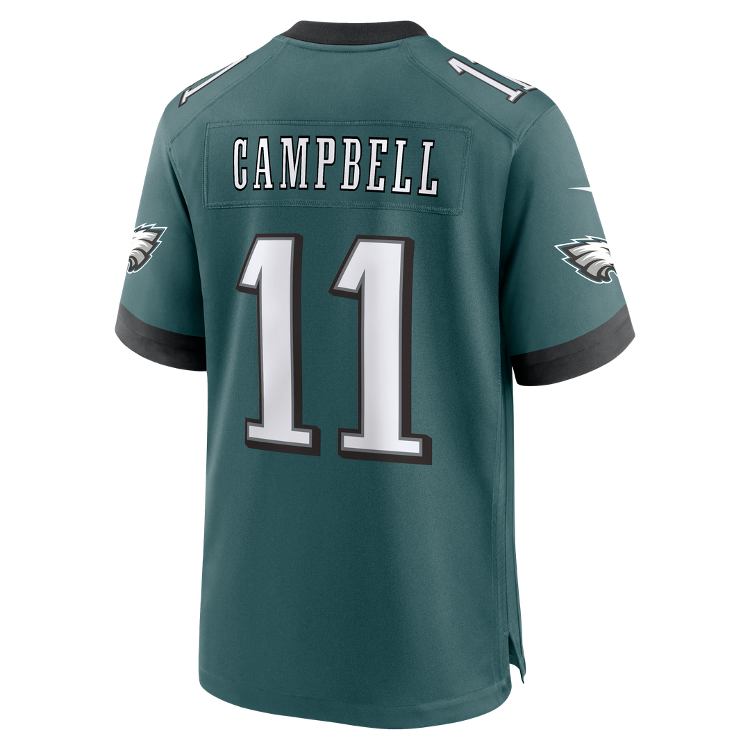 Philadelphia Eagles Jihaad Campbell Midnight Green Team Game Jersey product image 3, provided for visual reference and