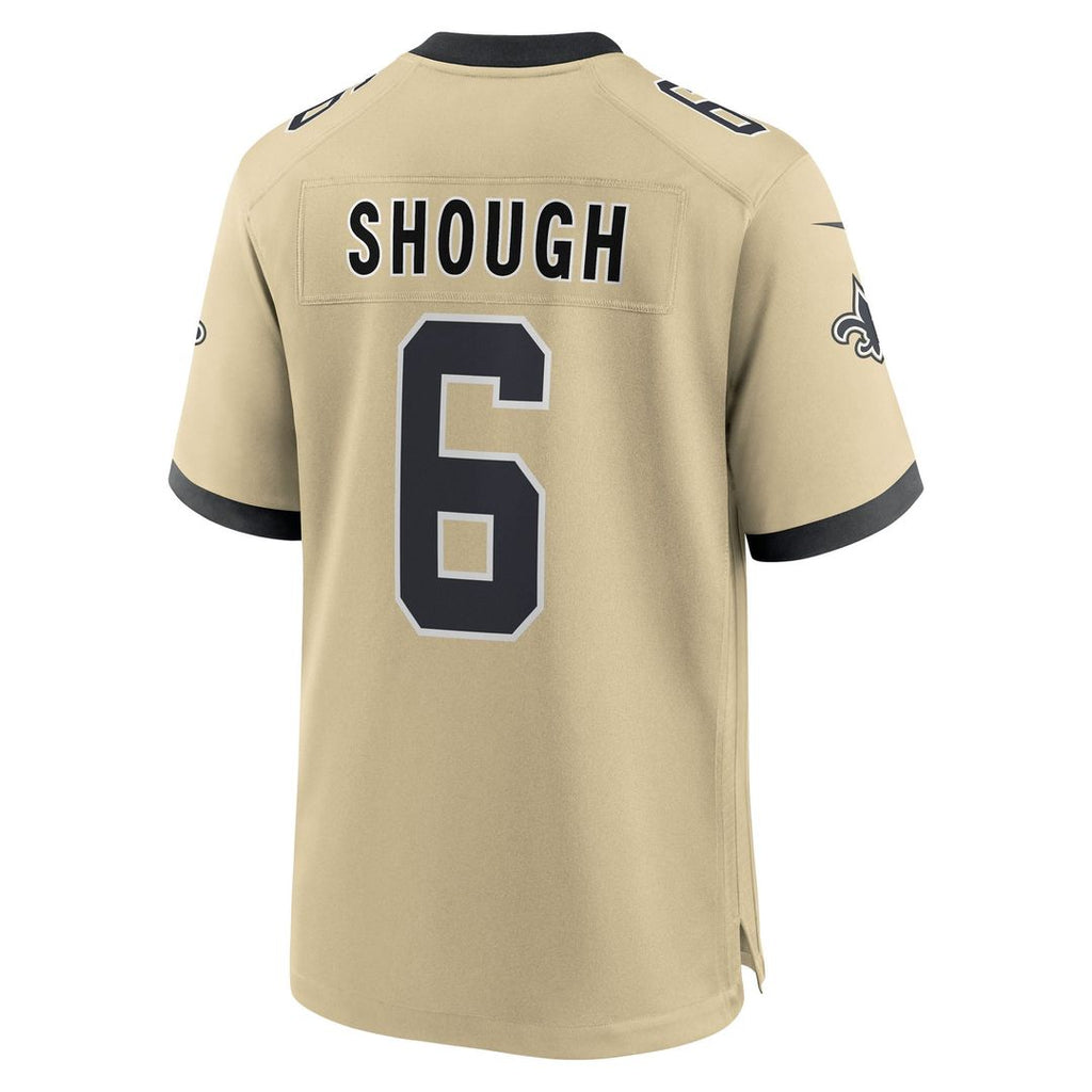 New Orleans Saints Tyler Shough Gold Alternate Game Player Jersey product image 3, provided for visual reference and product