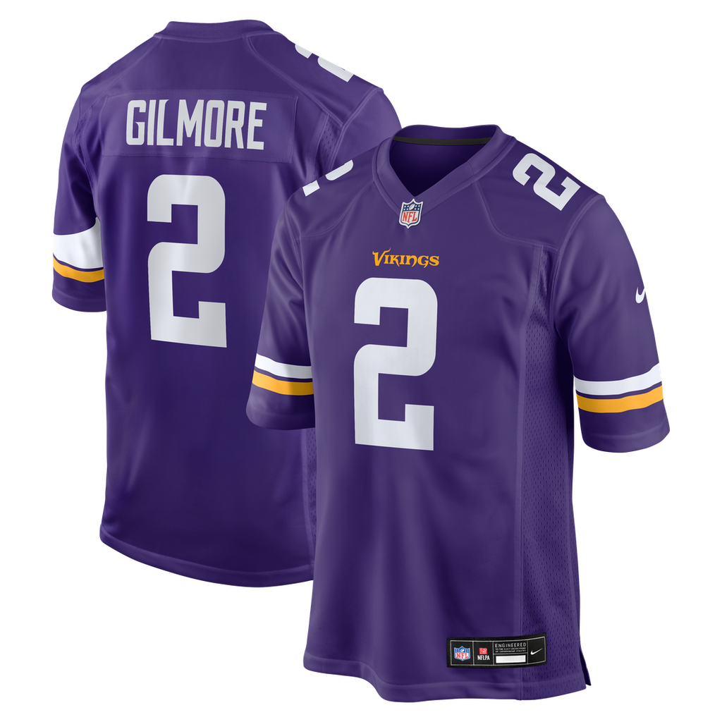 Minnesota Vikings Stephon Gilmore Purple Game Jersey product image 1, provided for visual reference and product detail review