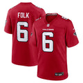 Atlanta Falcons Nick Folk Red Team Game Jersey product image 1, provided for visual reference and product detail review