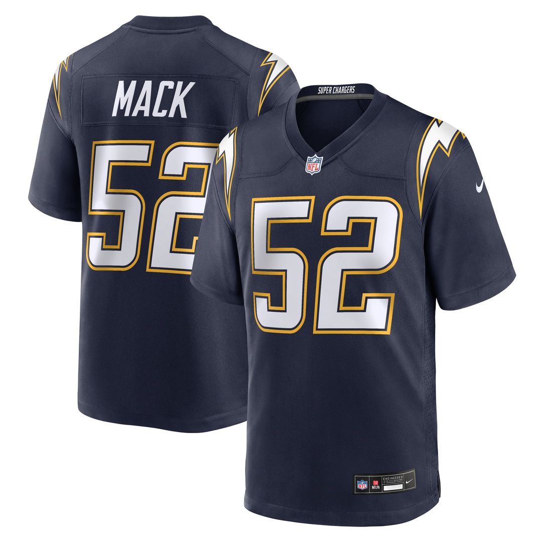 Los Angeles Chargers Khalil Mack Gold Alternate Charger Power Game Player Jersey product image 7, provided for visual