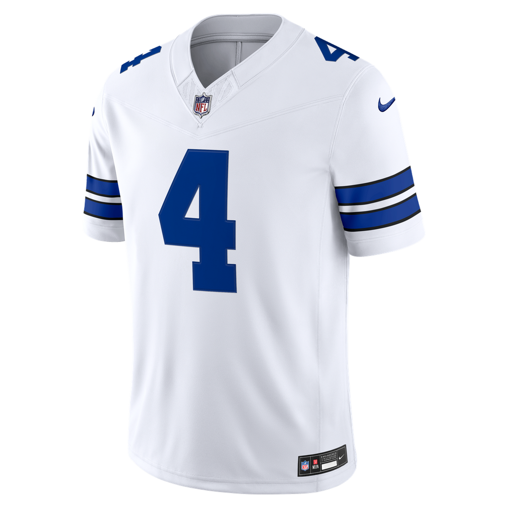 Dallas Cowboys Dak Prescott White Vapor F.U.S.E. Stitched Limited Jersey product image 5, provided for visual reference and