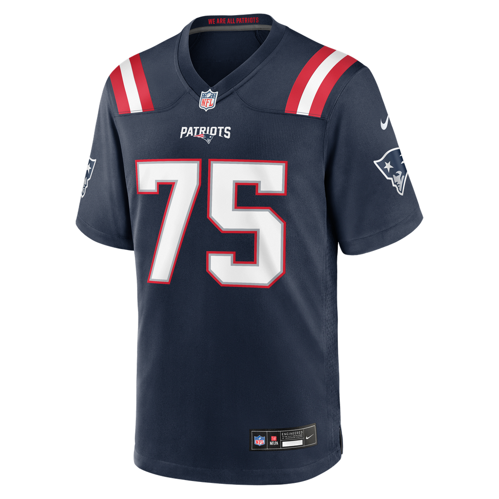 New England Patriots Alijah Vera-Tucker Navy Team Game Jersey product image 4, provided for visual reference and product