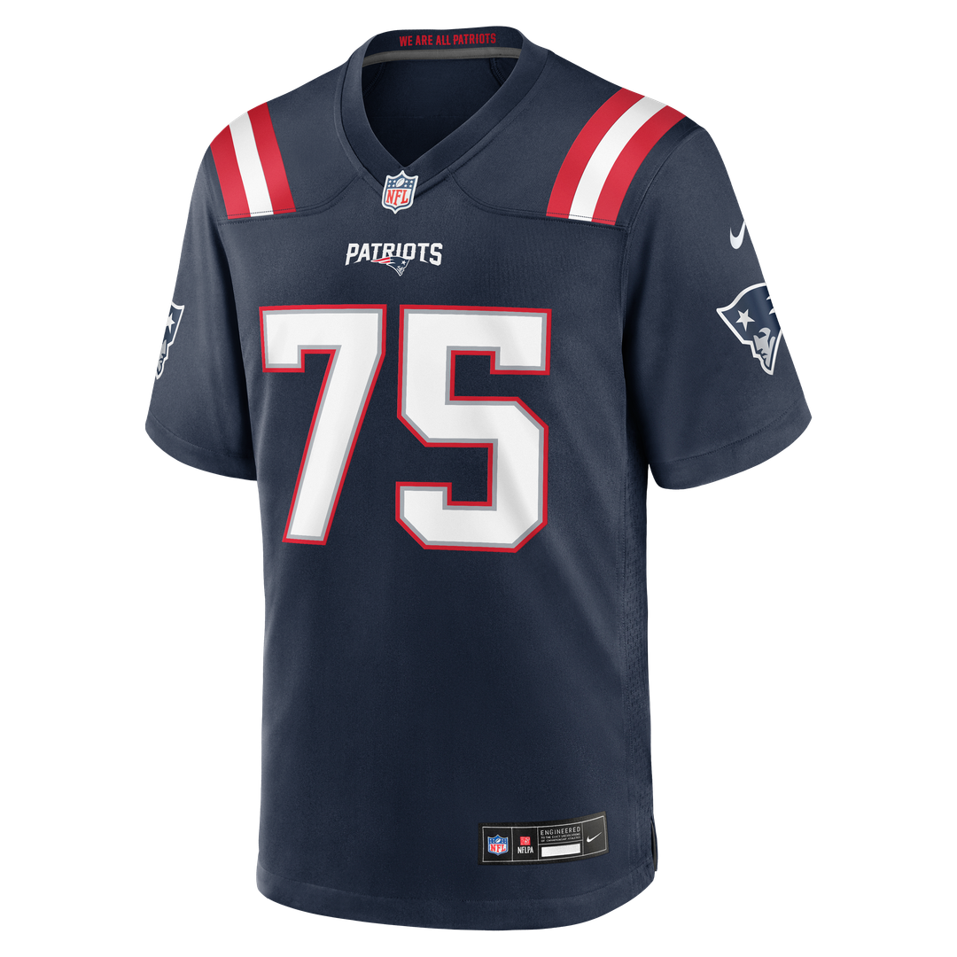 New England Patriots Alijah Vera-Tucker Navy Team Game Jersey product image 4, provided for visual reference and product