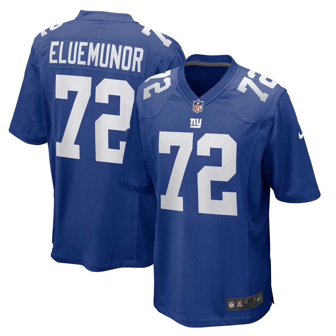 New York Giants Jermaine Eluemunor Royal Team Game Jersey product image 1, provided for visual reference and product detail