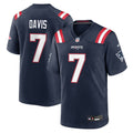 New England Patriots Carlton Davis Navy Team Game Jersey product image 1, provided for visual reference and product detail
