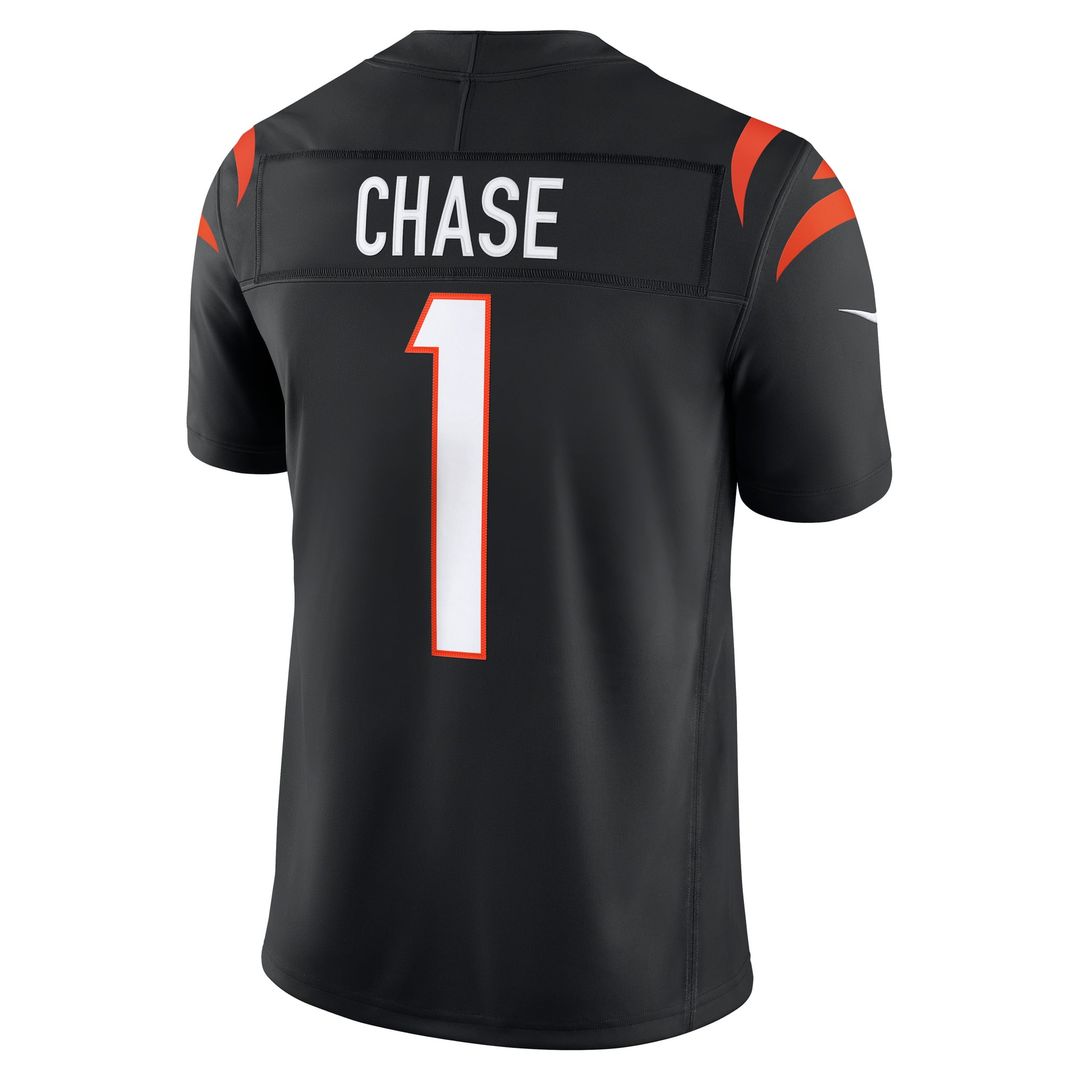 Cincinnati Bengals Ja'Marr Chase Black Team Vapor F.U.S.E. Stitched Limited Jersey product image 6, provided for visual