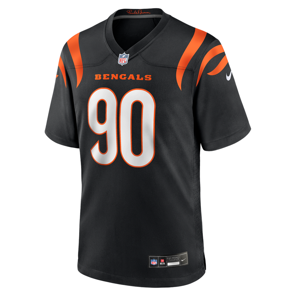Cincinnati Bengals Kris Jenkins Jr. Black Game Jersey product image 2, provided for visual reference and product detail