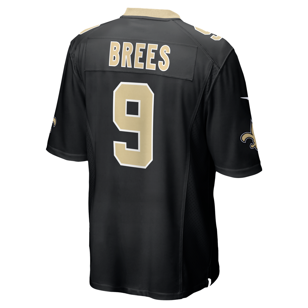 New Orleans Saints Drew Brees Black Team Game Jersey product image 8, provided for visual reference and product detail review