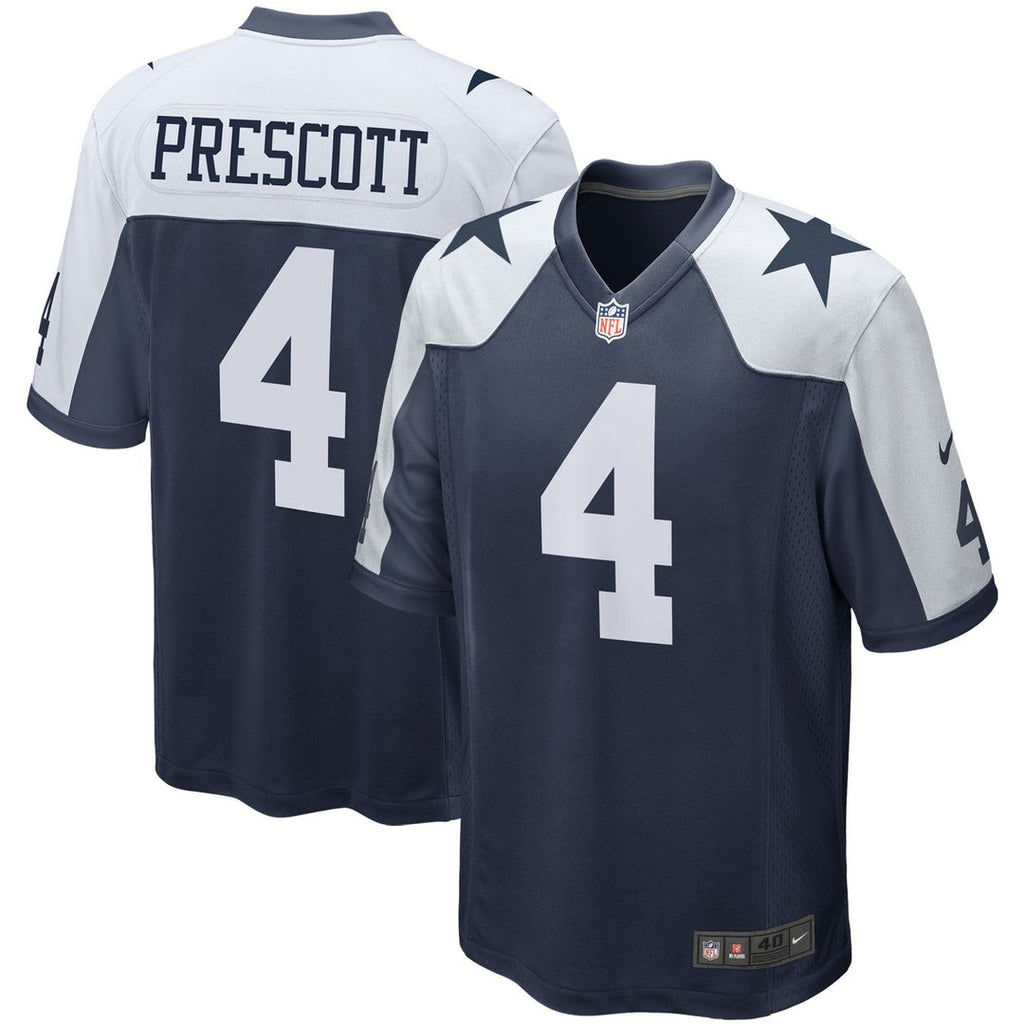 Dallas Cowboys Dak Prescott Navy Alternate Game Team Jersey product image 1, provided for visual reference and product