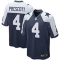 Dallas Cowboys Dak Prescott Navy Alternate Game Team Jersey product image 1, provided for visual reference and product