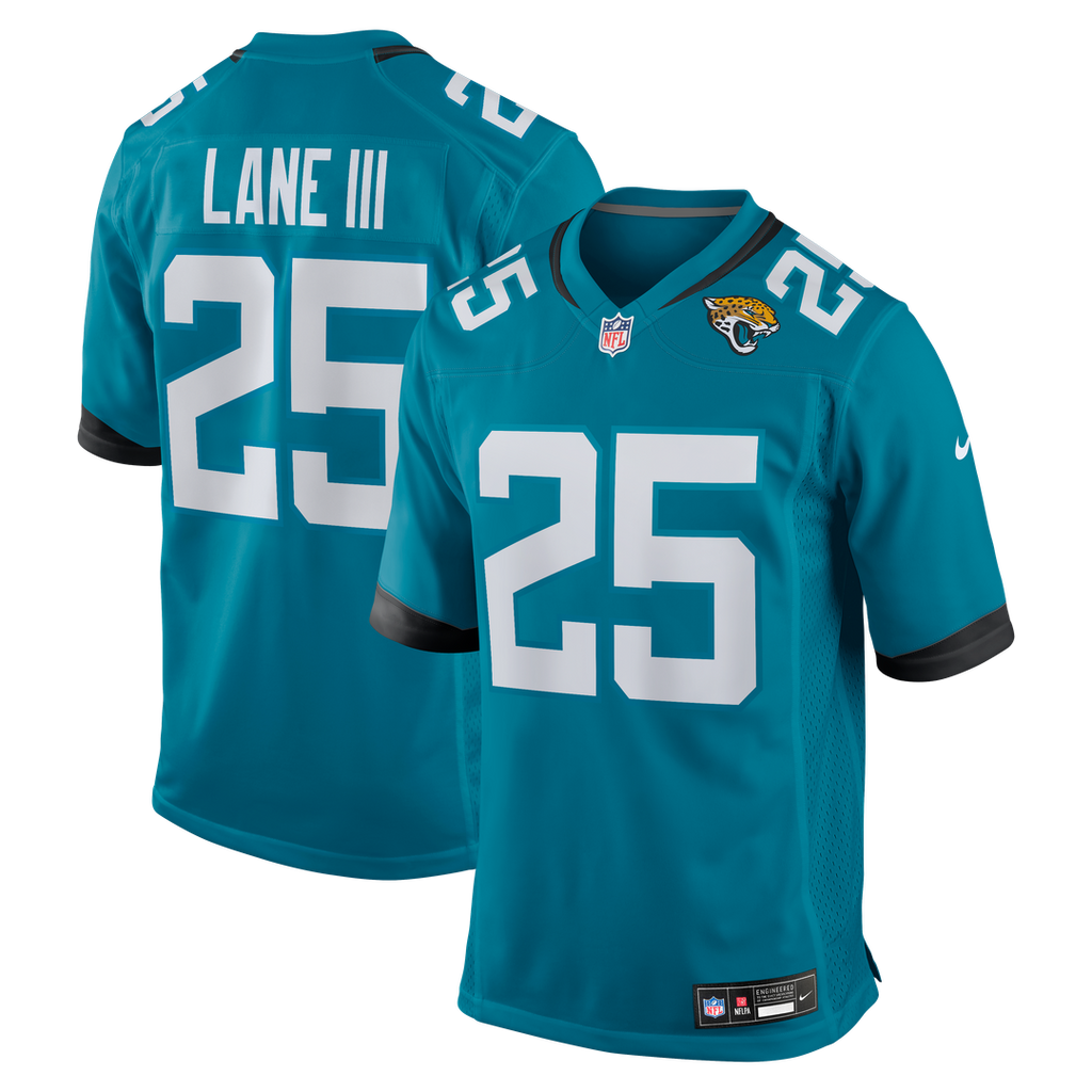 Jacksonville Jaguars Rayuan Lane III Teal Team Game Jersey product image 1, provided for visual reference and product detail