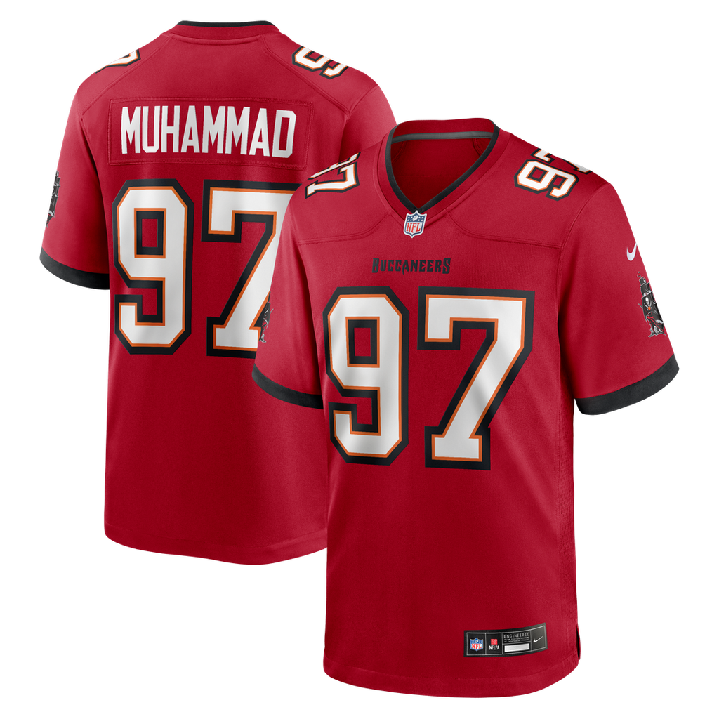 Tampa Bay Buccaneers Al-Quadin Muhammad Red Team Game Jersey product image 1, provided for visual reference and product