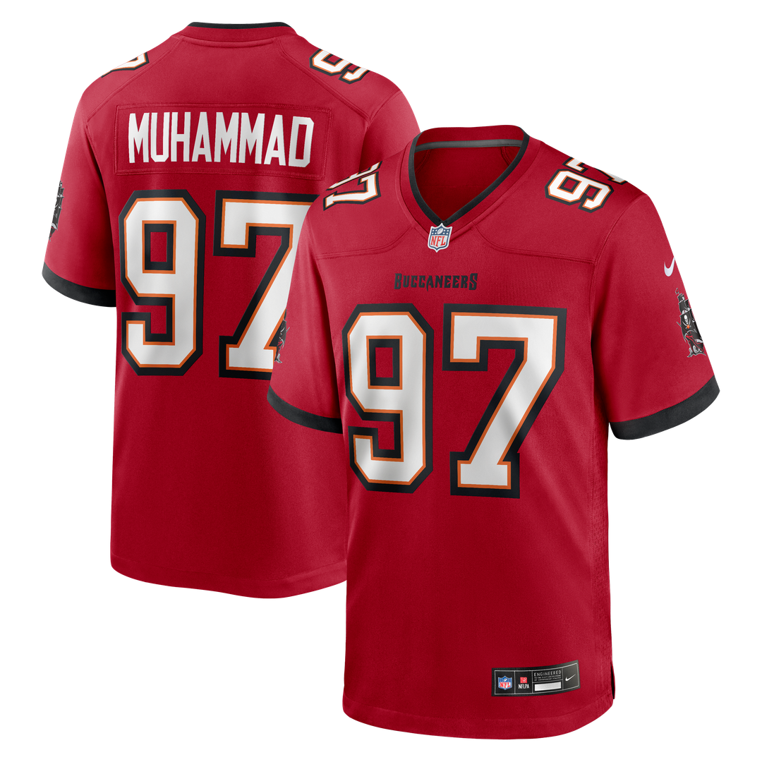 Tampa Bay Buccaneers Al-Quadin Muhammad Red Team Game Jersey product image 1, provided for visual reference and product