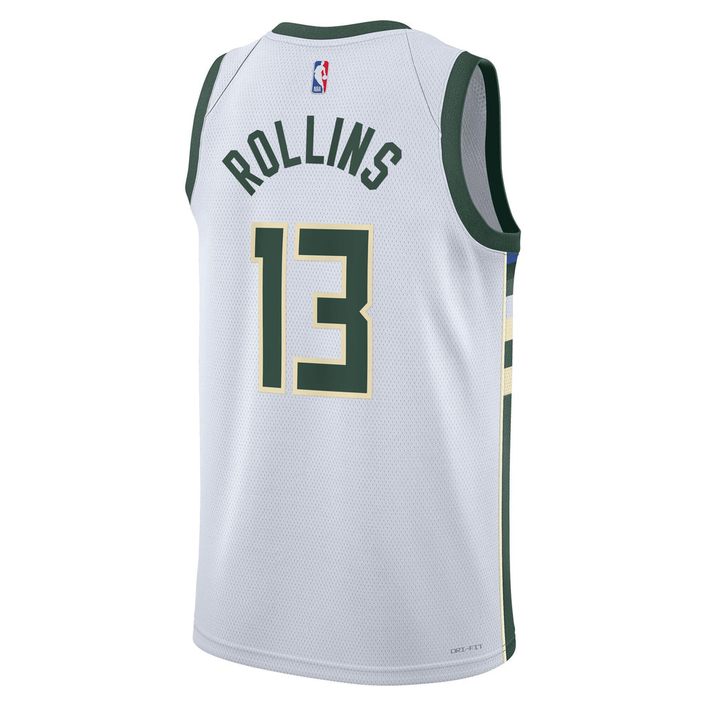 Ryan Rollins Milwaukee Bucks Association Edition Swingman Jersey - White - Unisex product image 4, provided for visual
