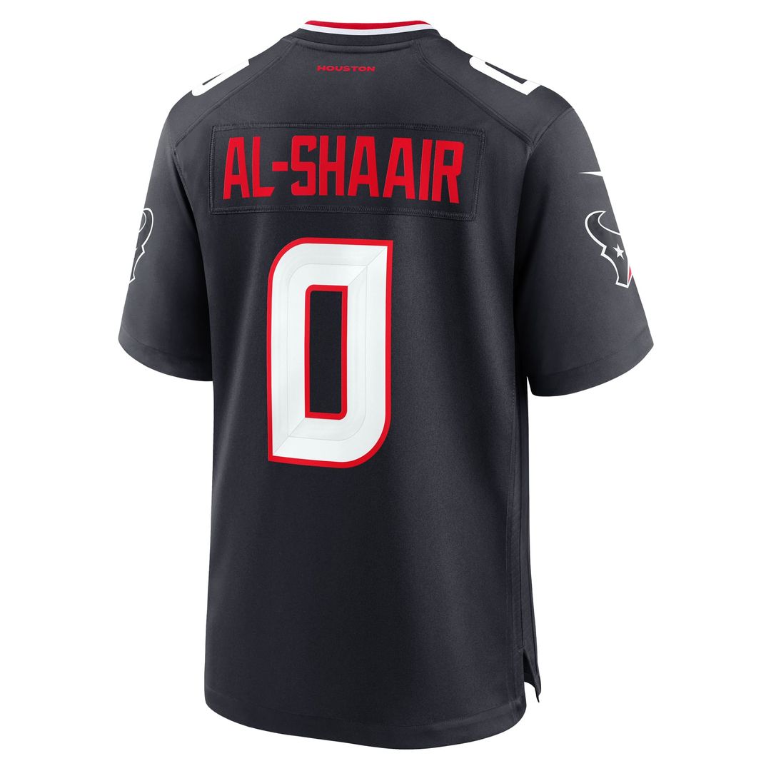 Houston Texans Azeez Al-Shaair Navy Team Game Jersey product image 9, provided for visual reference and product detail review