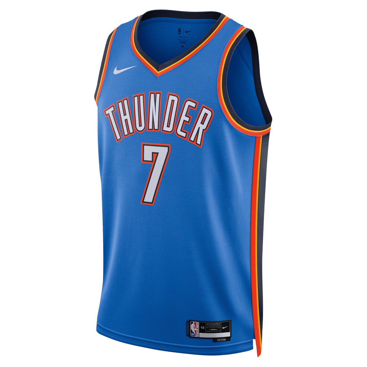 Chet Holmgren Oklahoma City Thunder Icon Edition Swingman Jersey - Blue - Unisex product image 2, provided for visual