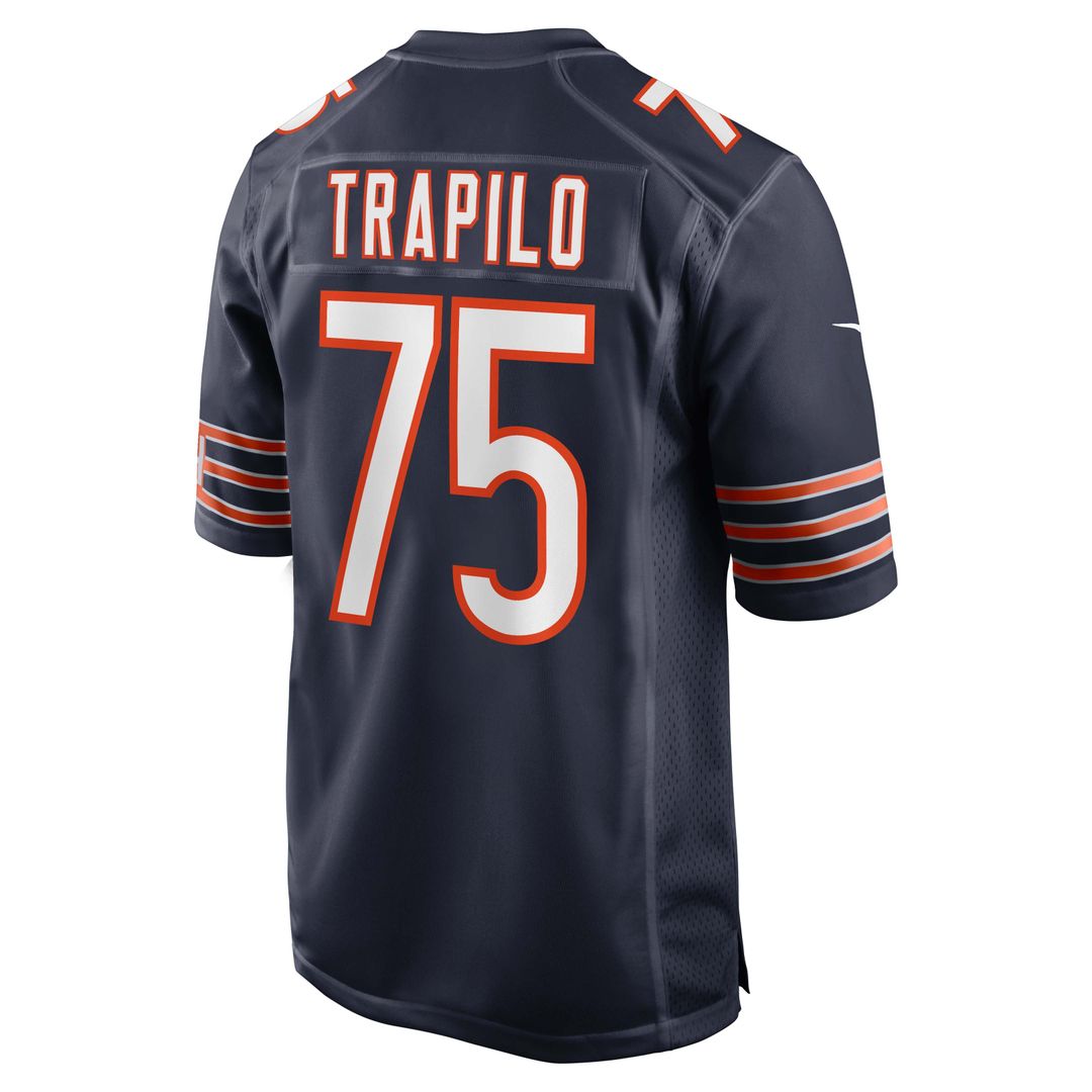 Chicago Bears Ozzy Trapilo Navy Team Game Jersey product image 3, provided for visual reference and product detail review
