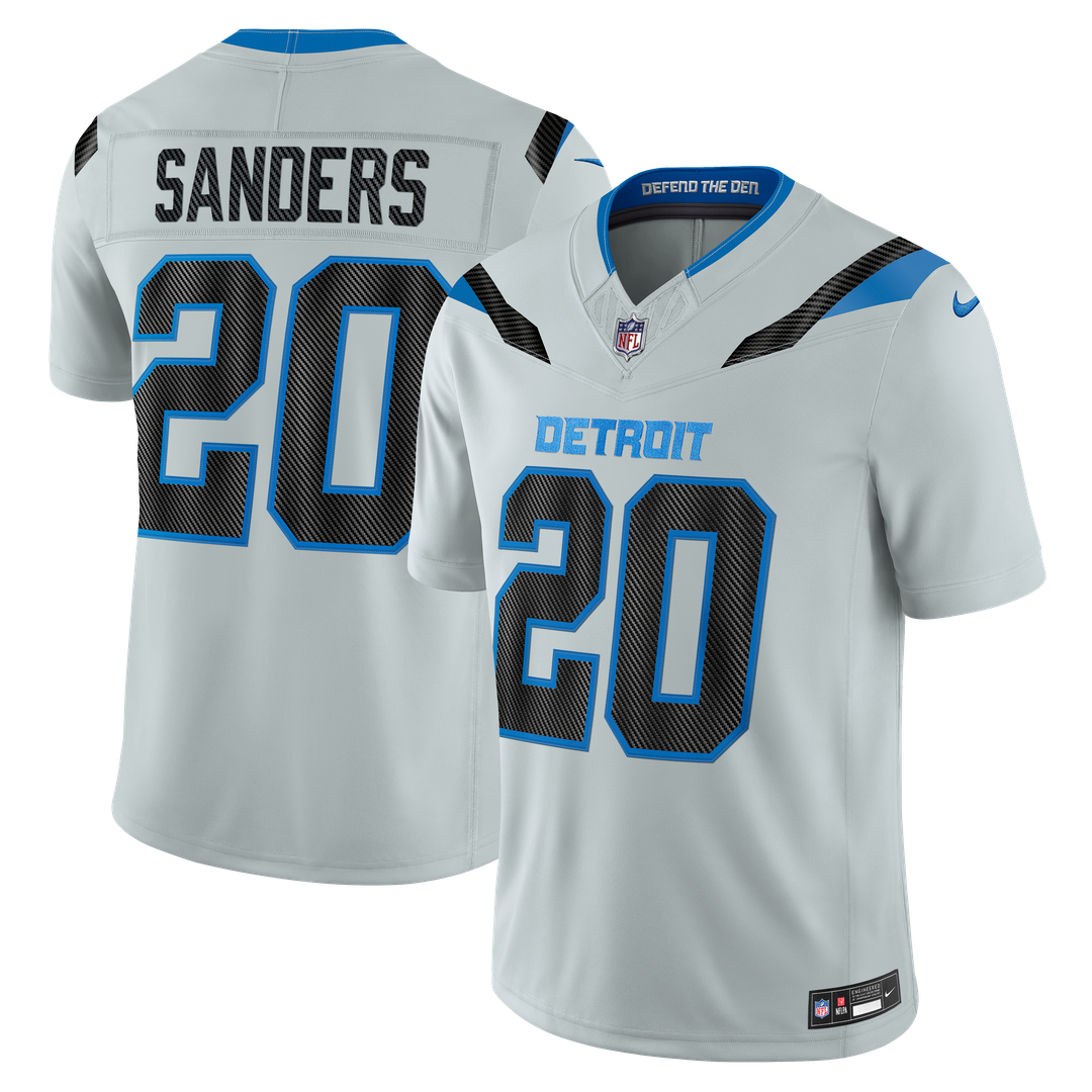 Detroit Lions Barry Sanders Silver 2026 Rivalries Collection Stitched Limited Jersey product image 1, provided for visual