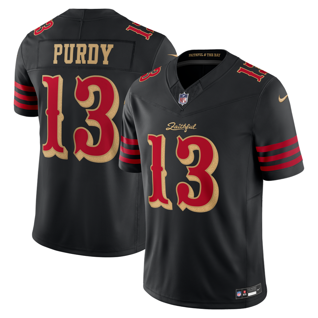 San Francisco 49ers Brock Purdy Black Rivalries Collection Stitched Limited Jersey product image 1, provided for visual