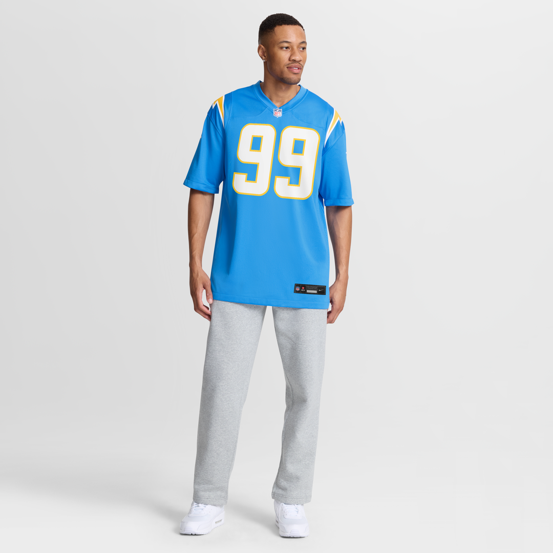 Los Angeles Chargers Jamaree Caldwell Powder Blue Team Game Jersey product image 7, provided for visual reference and