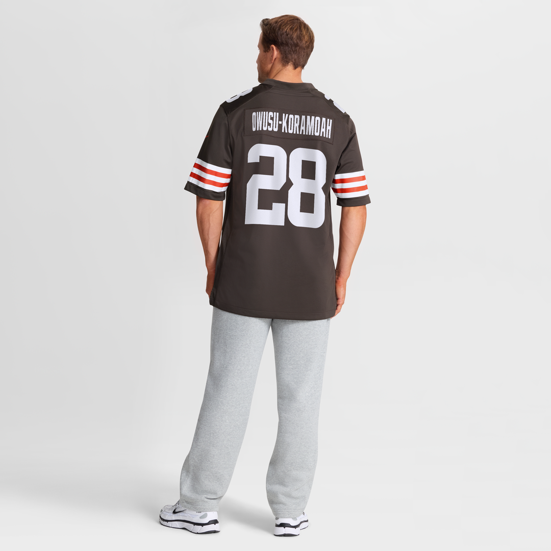 Cleveland Browns Jeremiah Owusu-Koramoah Brown Game Player Jersey product image 5, provided for visual reference and product