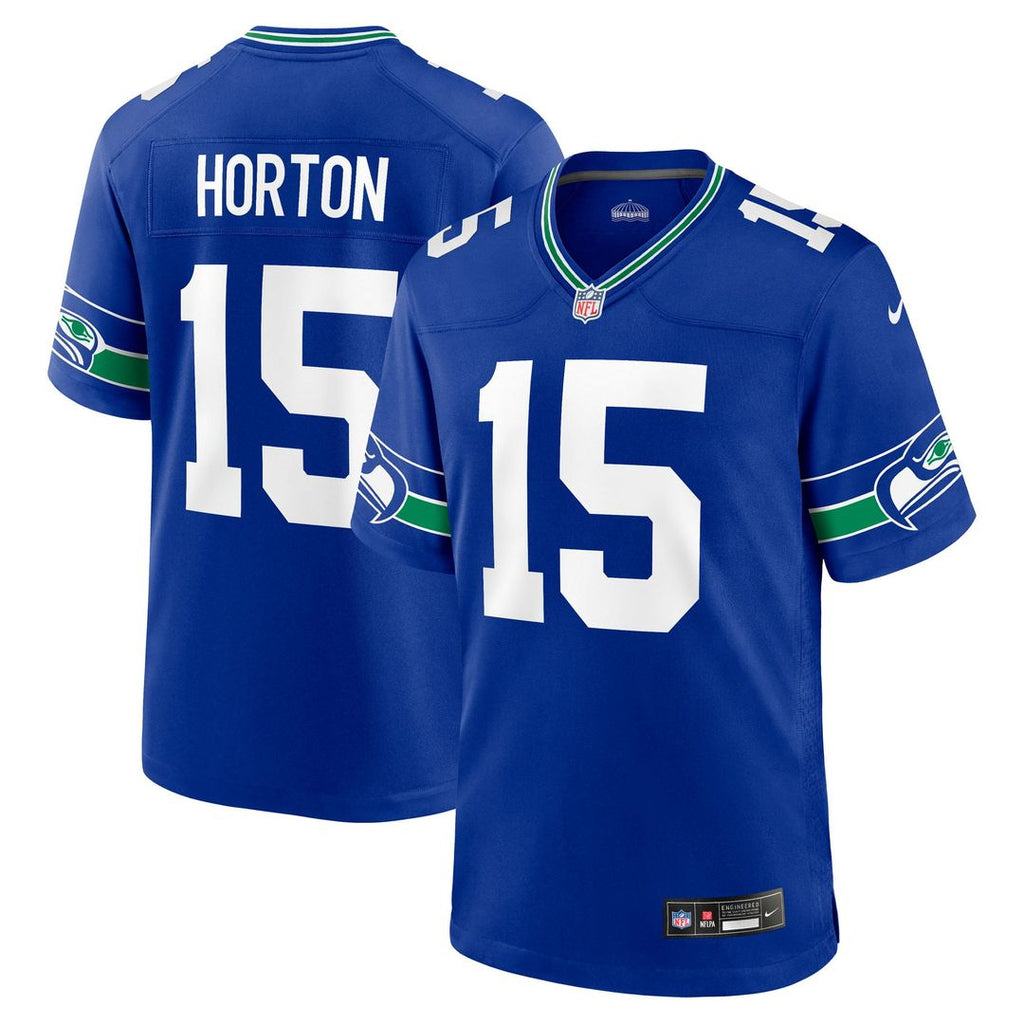 Seattle Seahawks Tory Horton Royal Alternate Game Jersey product image 1, provided for visual reference and product detail
