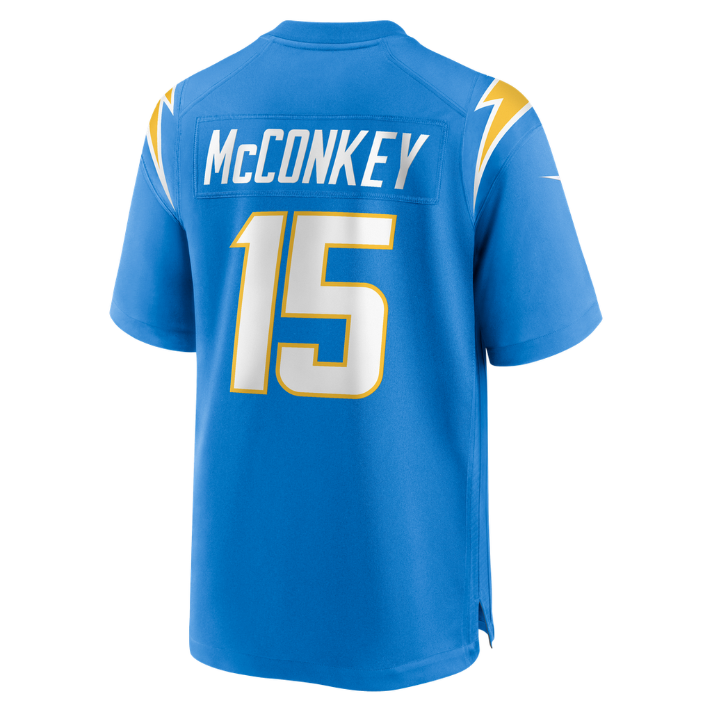 Los Angeles Chargers Ladd McConkey Powder Blue Player Game Jersey product image 3, provided for visual reference and product