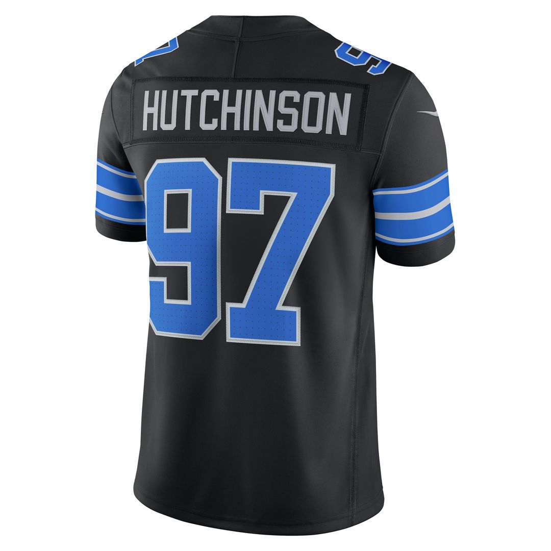 Detroit Lions Aidan Hutchinson Blue Team Vapor F.U.S.E. Stitched Limited Jersey product image 9, provided for visual