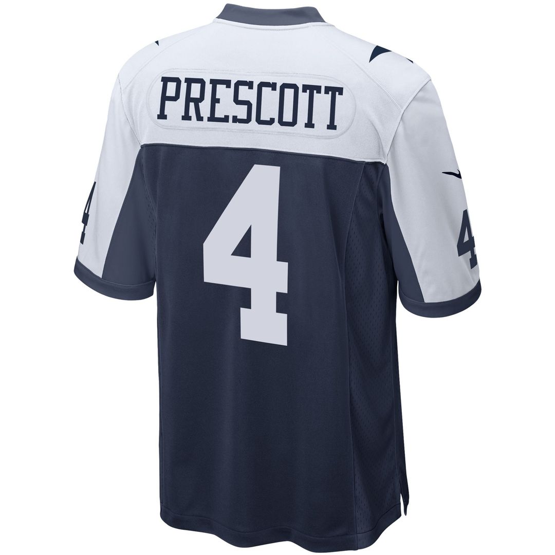 Dallas Cowboys Dak Prescott Navy Alternate Game Team Jersey product image 3, provided for visual reference and product