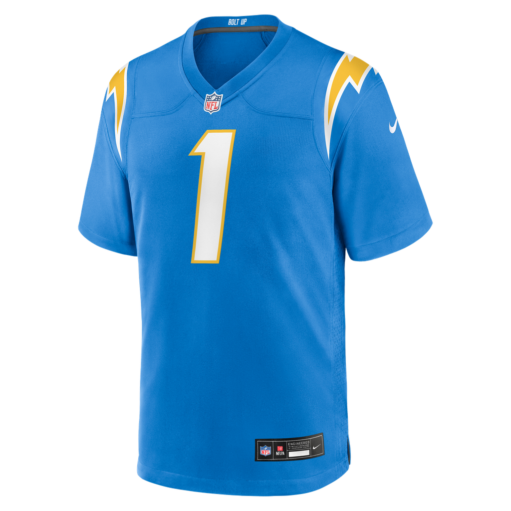 Los Angeles Chargers Quentin Johnston Powder Blue Game Player Jersey product image 10, provided for visual reference and