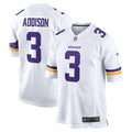 Minnesota Vikings Addison White Away Game Jersey product image 1, provided for visual reference and product detail review