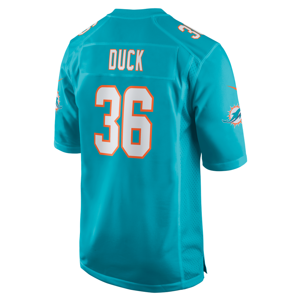 Miami Dolphins Storm Duck Aqua Game Jersey product image 3, provided for visual reference and product detail review