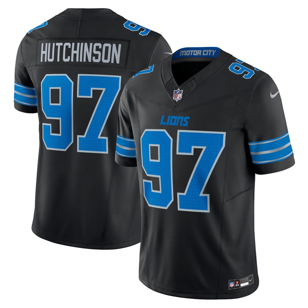 Detroit Lions Aidan Hutchinson Black 2nd Alternate Vapor F.U.S.E. Limited Jersey product image 1, provided for visual