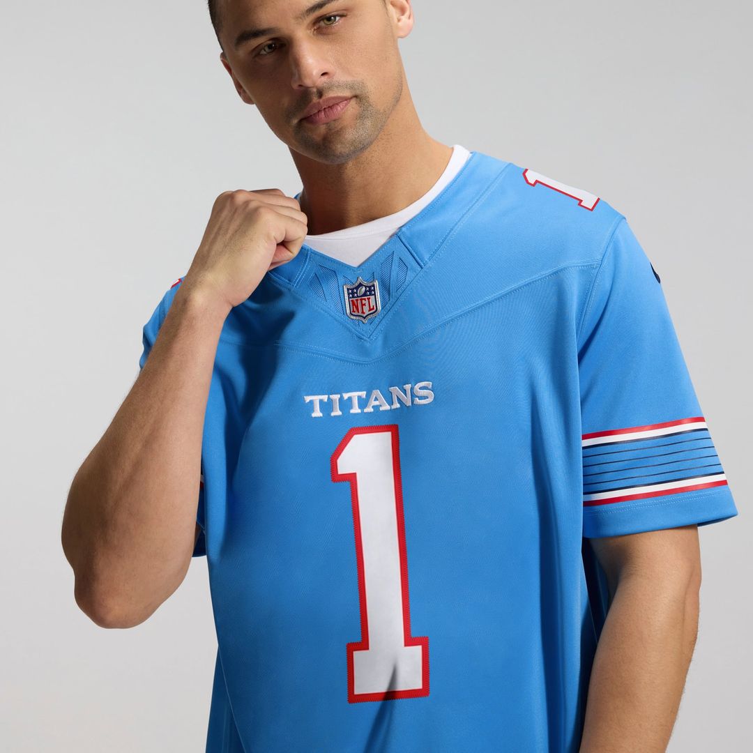 Tennessee Titans Cameron Ward Light Blue Team Vapor F.U.S.E. Stitched Limited Jersey product image 9, provided for visual