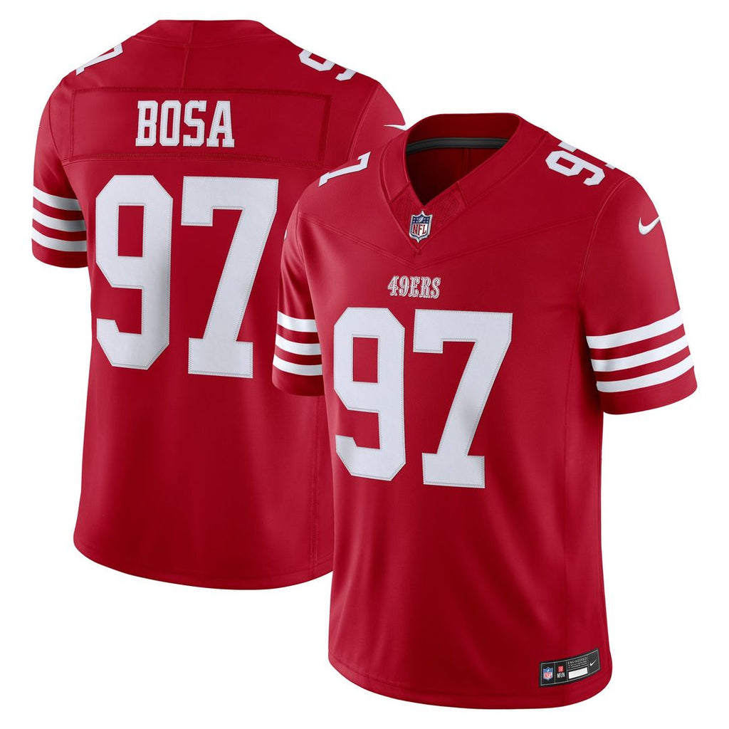 San Francisco 49ers Nick Bosa Scarlet Team Vapor F.U.S.E. Stitched Limited Jersey product image 1, provided for visual