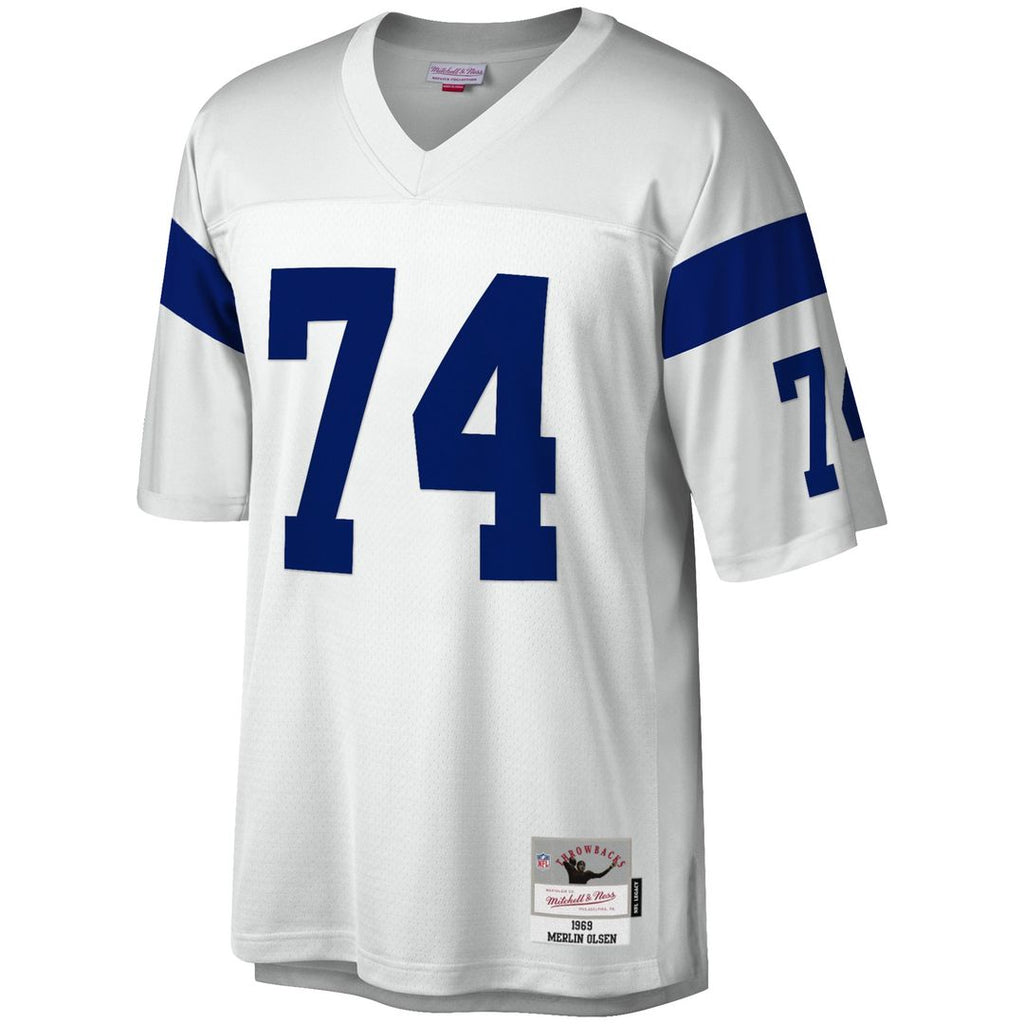 Los Angeles Rams Merlin Olsen White Legacy Replica Jersey product image 2, provided for visual reference and product detail